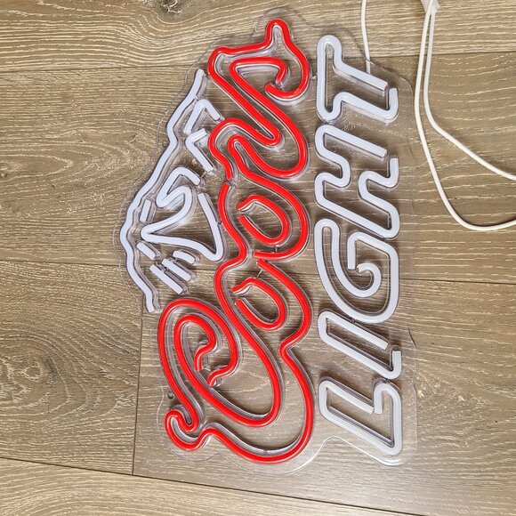 Coors Light Sign - Light Up Faux Neon Coors Light Beer Sign - Picture 9 of 10